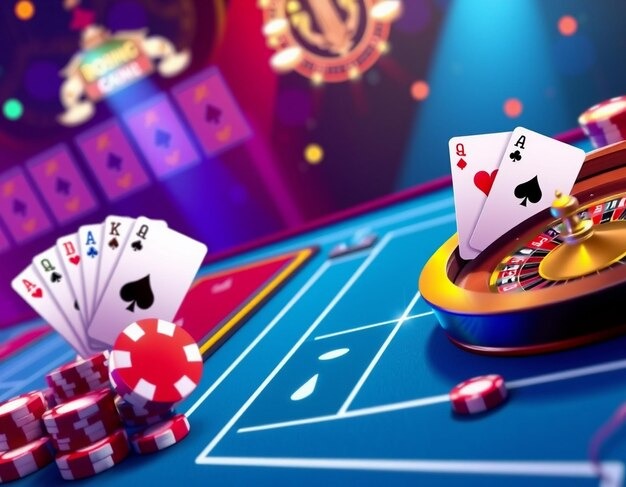 Blackjack table interface showing dealer and player betting controls